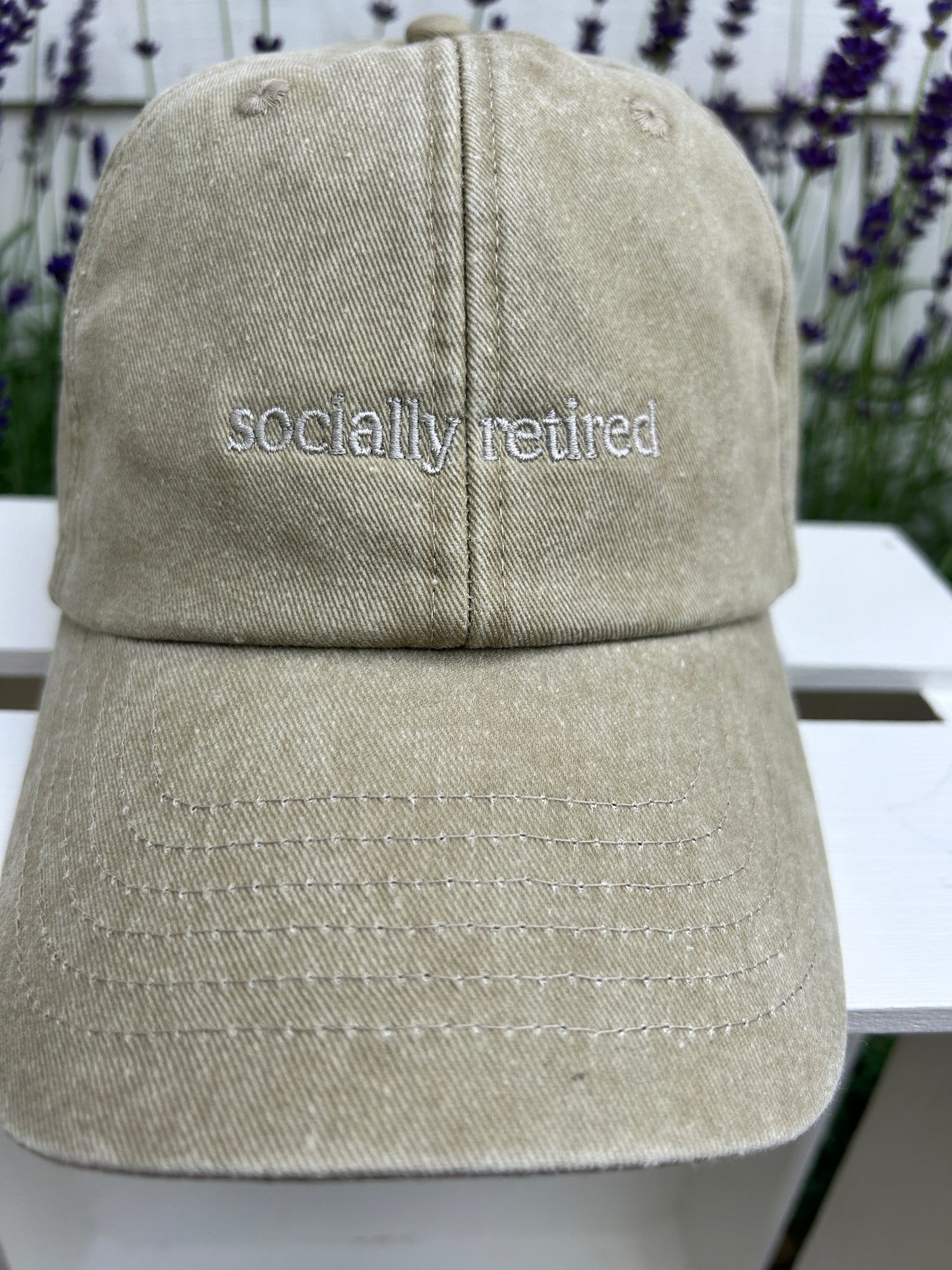 Vintage Coloured Cap 'socially retired'