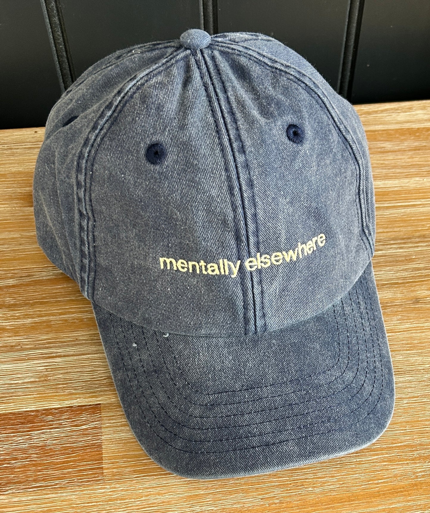 Vintage Coloured Cap 'mentally elsewhere' Denim