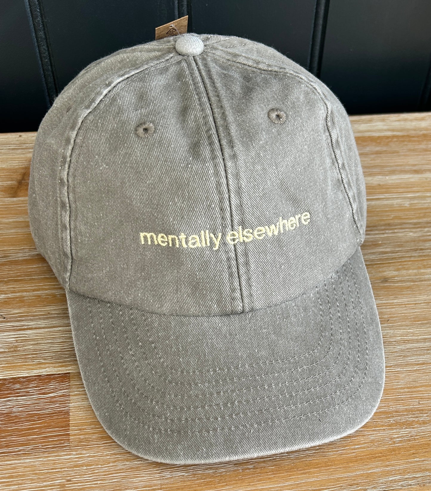 Vintage Coloured Cap 'mentally elsewhere' Grey