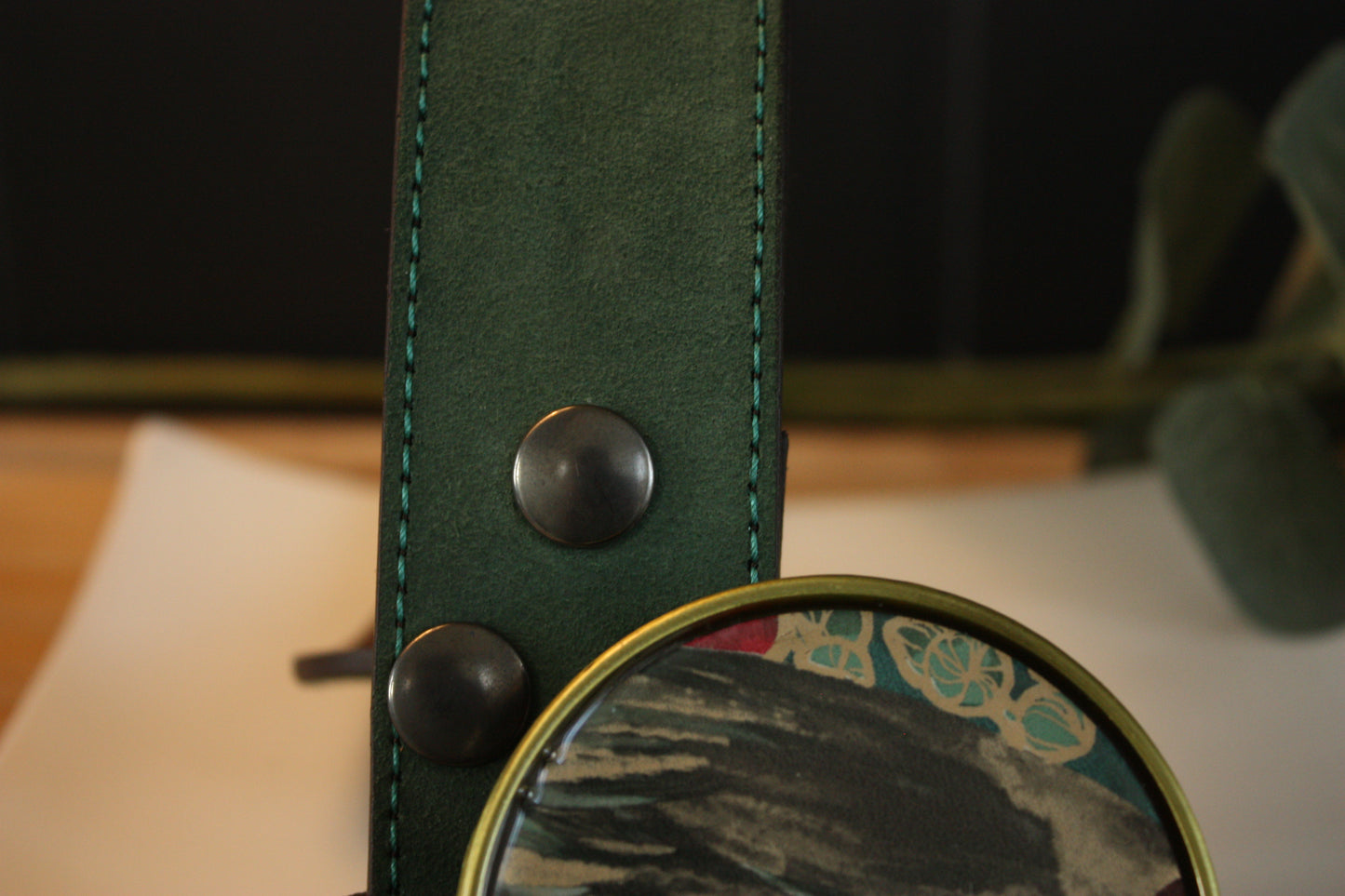 DARK GREEN 100% COWHIDE LEATHER INTERCHANGEABLE BELT