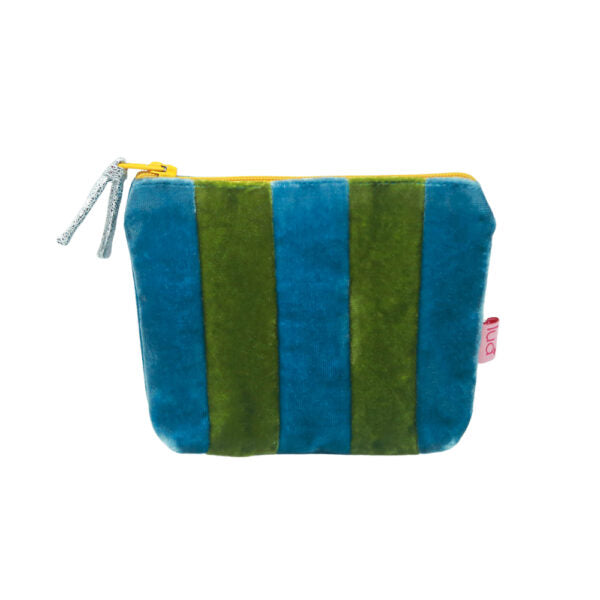 Lua Striped Velvet Coin Purse