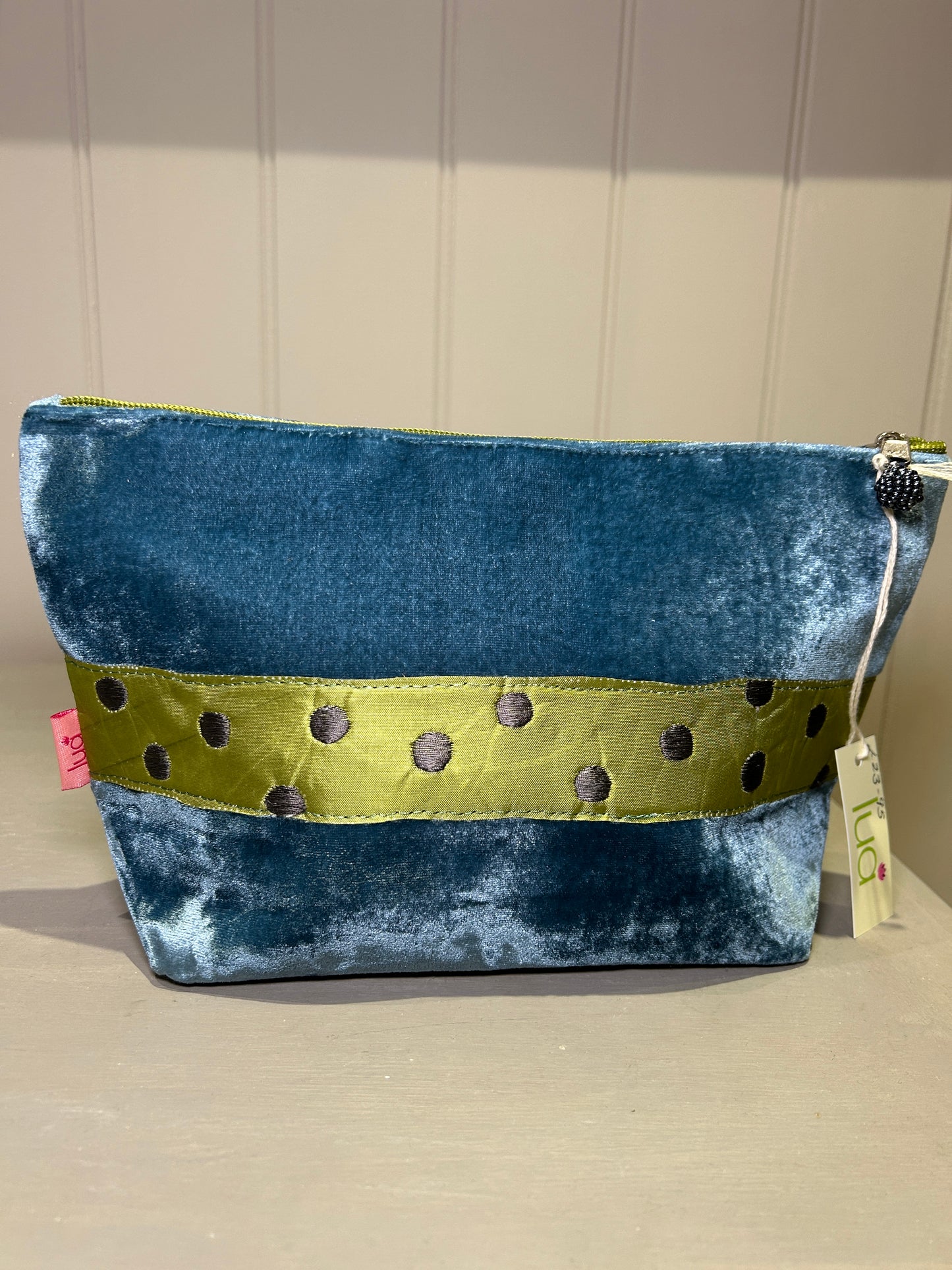 Lua Sausage Dog Velvet Large Cosmetic Bag