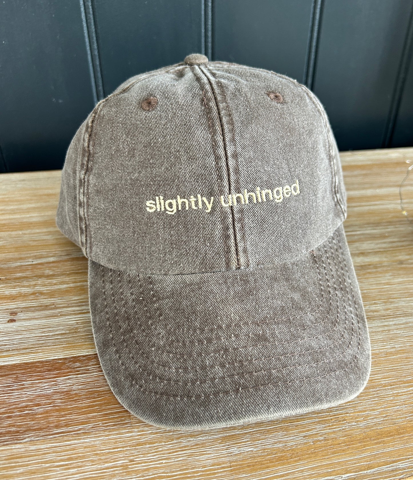 Vintage Coloured Cap 'slightly unhinged' Brown