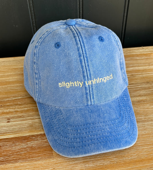 Vintage Coloured Cap 'slightly unhinged' Cornflower