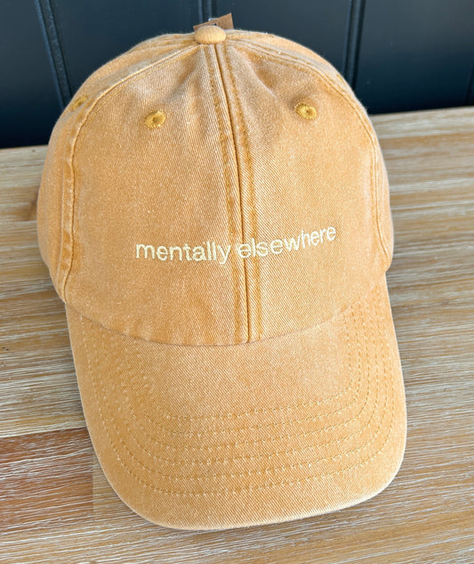 Vintage Coloured Cap 'mentally elsewhere' Mustard