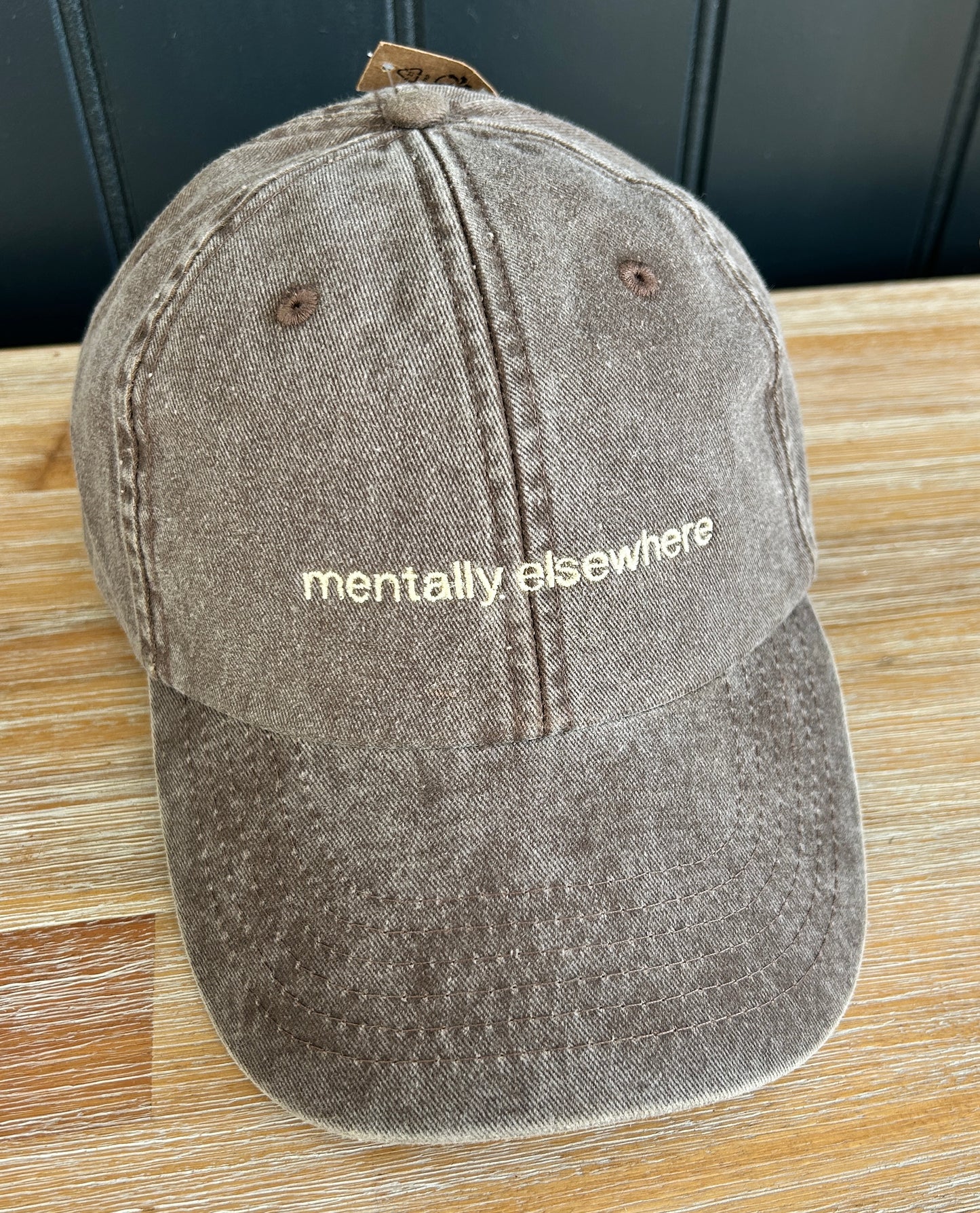 Vintage Coloured Cap 'mentally elsewhere' Brown