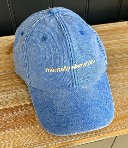 Vintage Coloured Cap 'mentally elsewhere' Cornflower