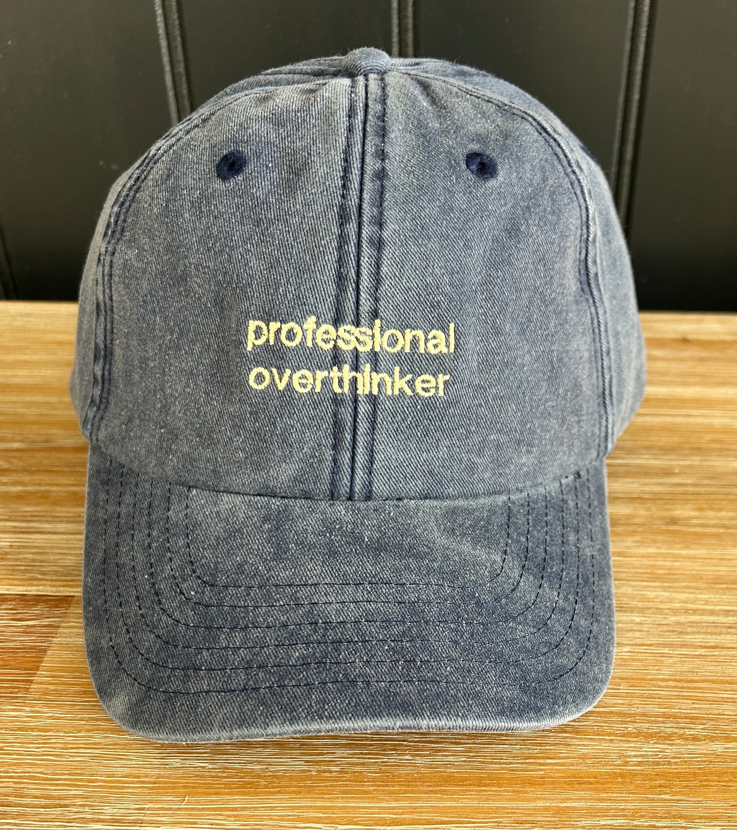Vintage Coloured Cap 'professional overthinker' Denim