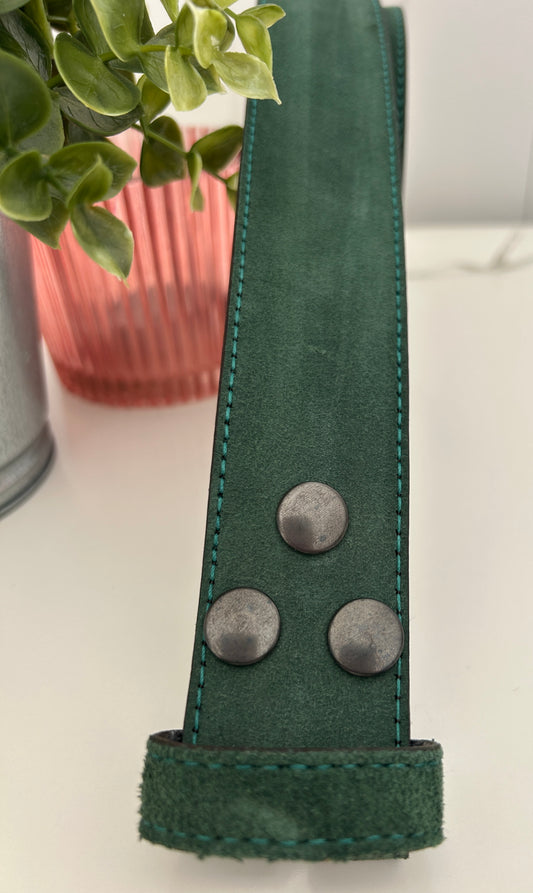 DARK GREEN 100% COWHIDE LEATHER INTERCHANGEABLE BELT