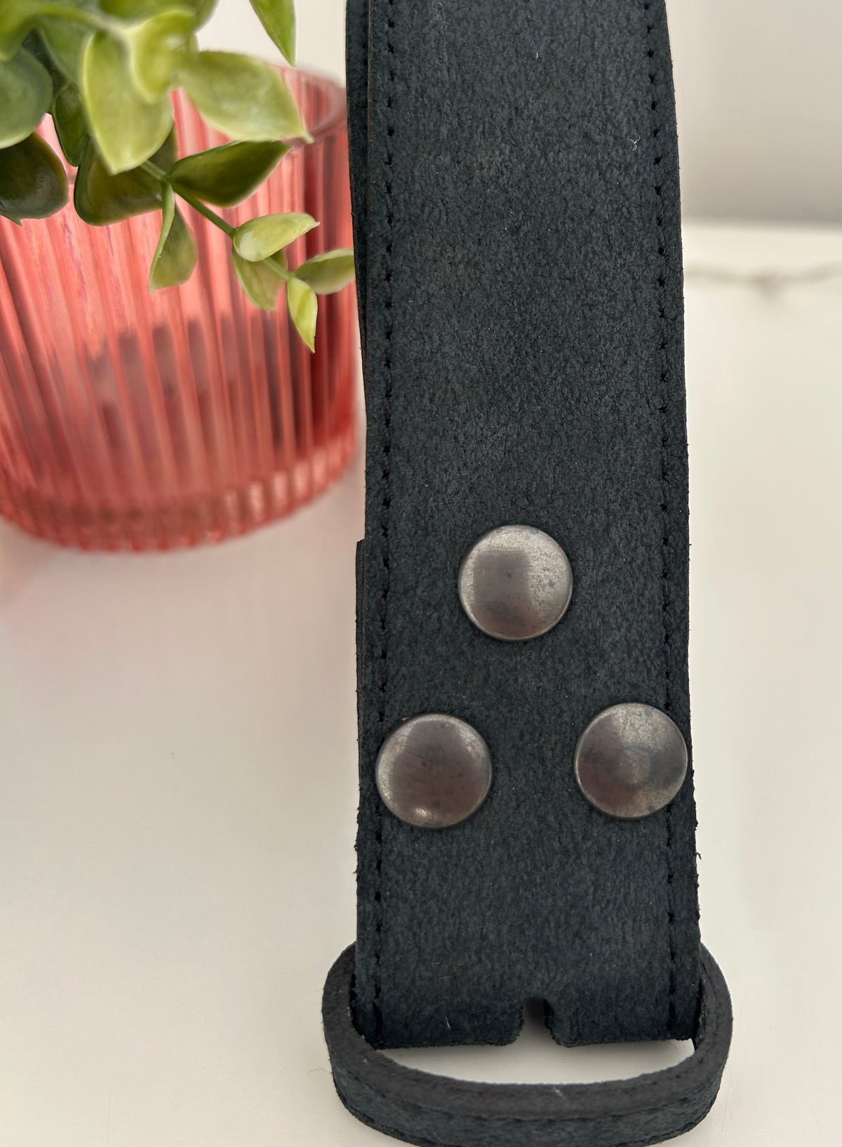 BLACK/CHARCOAL 100% COWHIDE LEATHER INTERCHANGEABLE BELT