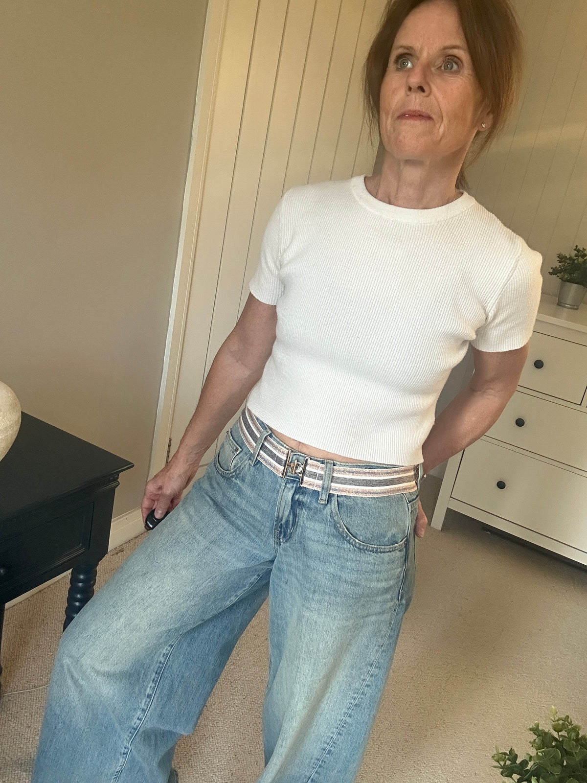 Light Grey Stretch Belt - Small