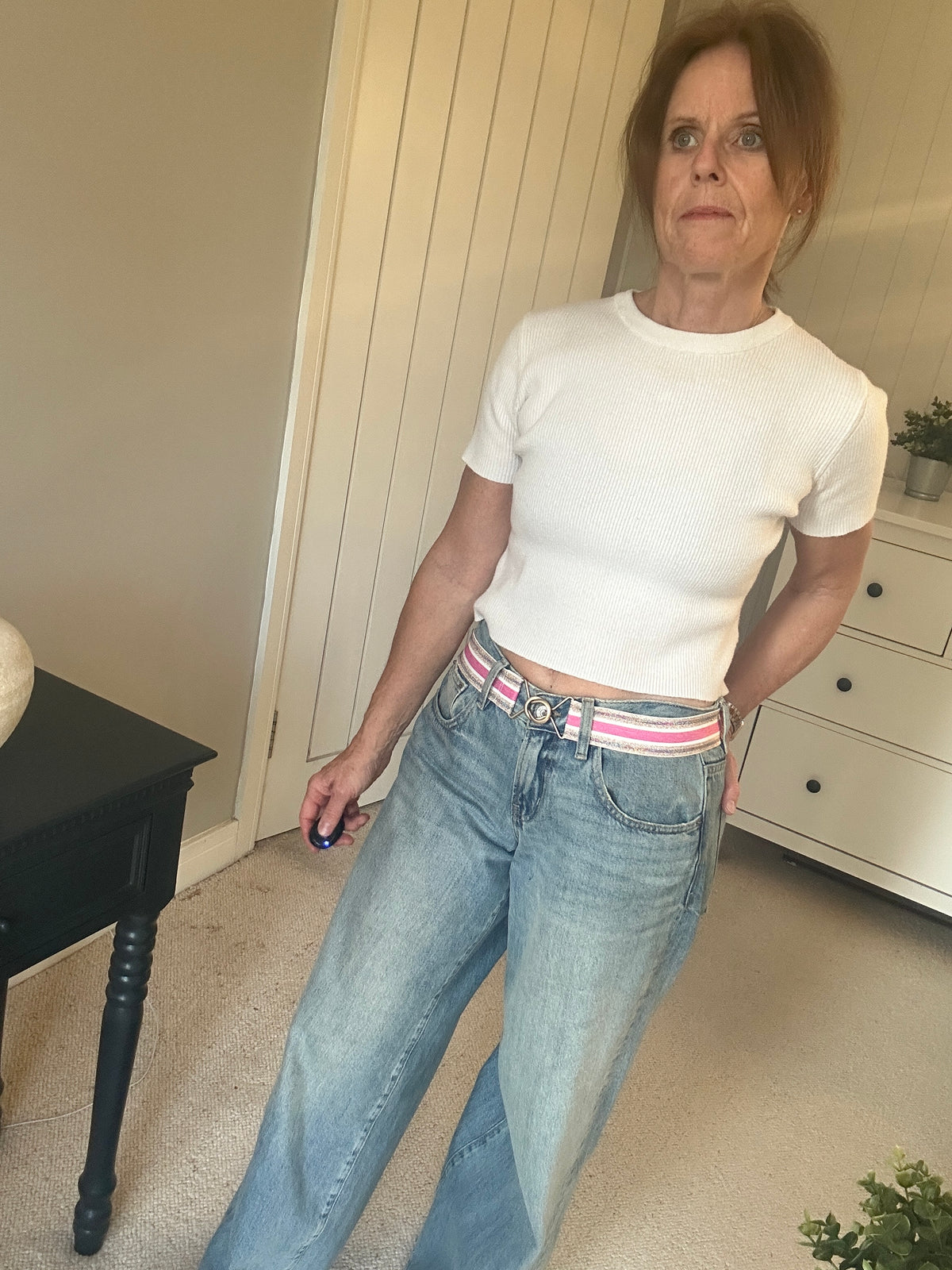 Pink Stretch Belt - Small