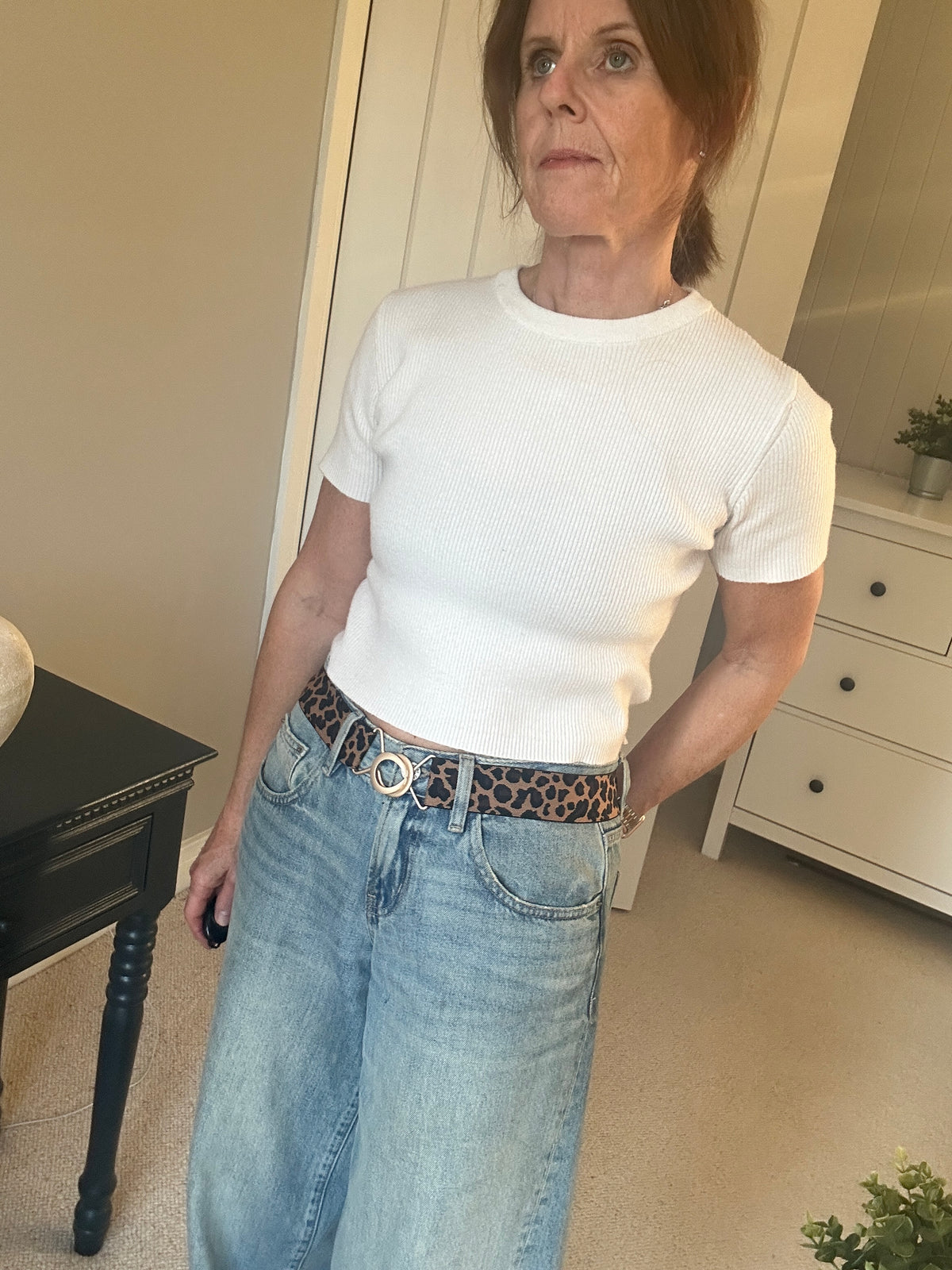 Leopard print Stretch Belt - Medium