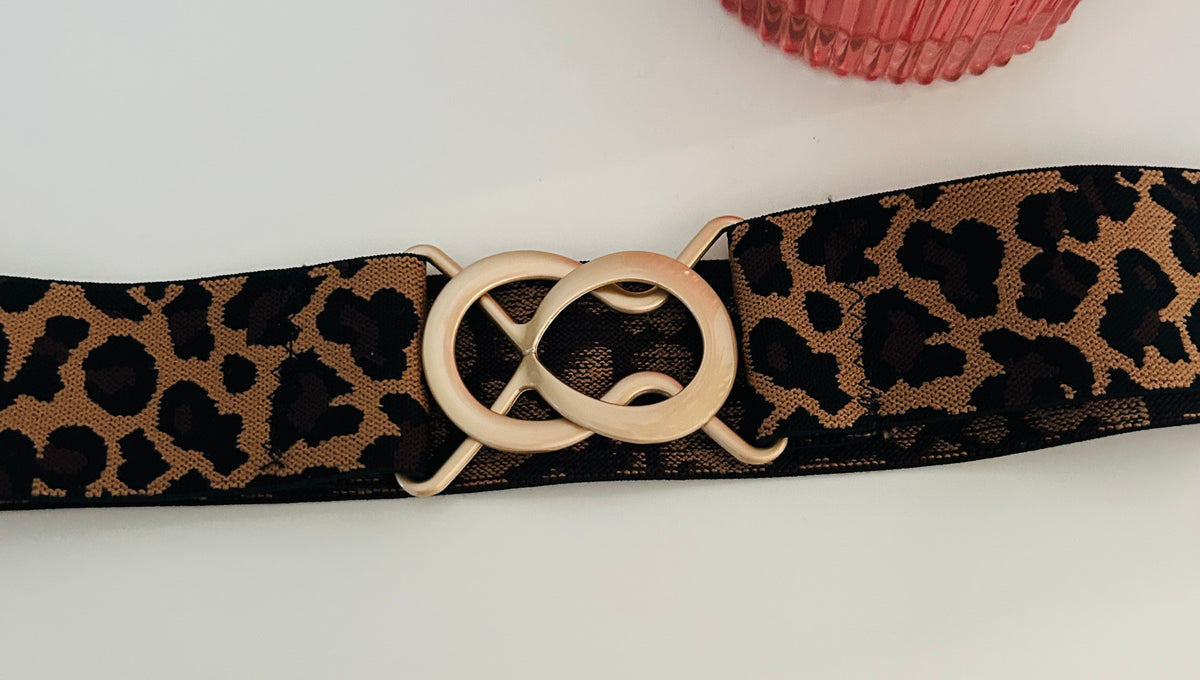 Leopard print Stretch Belt - Medium