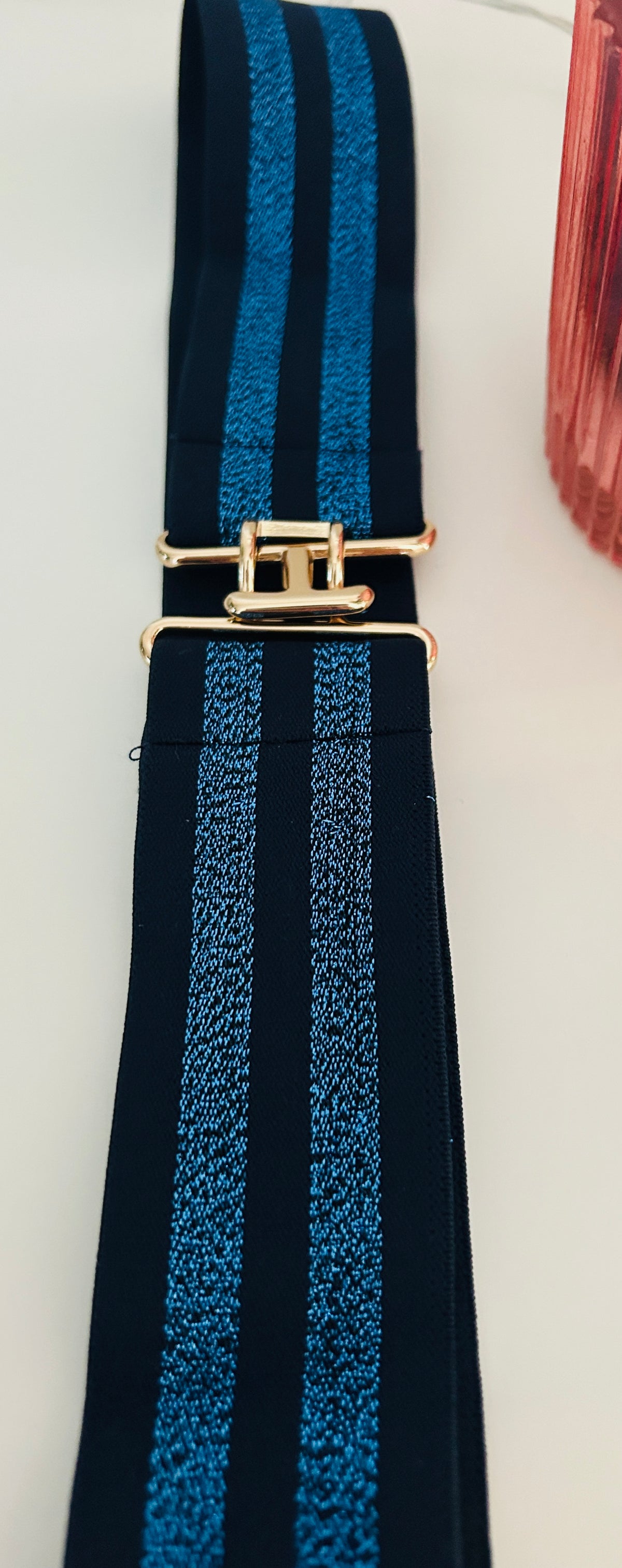 Blue and Navy Stretch Belt - Medium