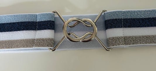 Blue Stripe Stretch Belt - Small