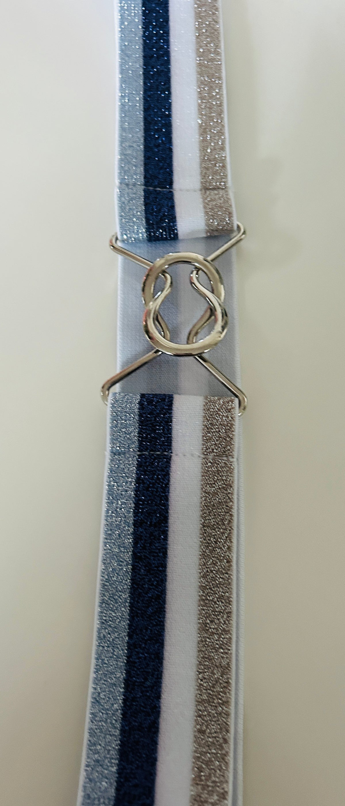 Blue Stripe Stretch Belt - Small