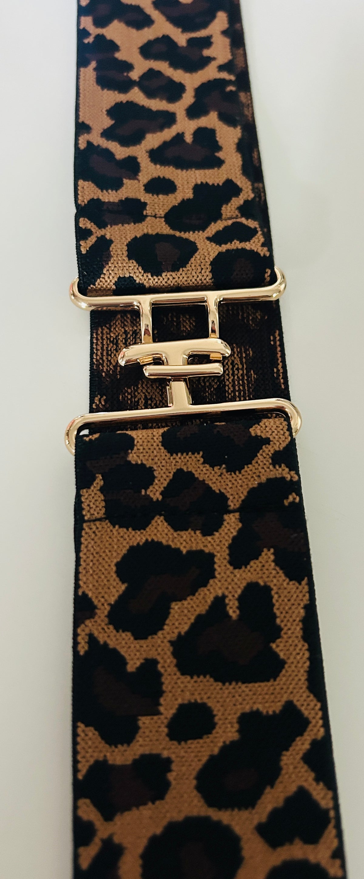 Leopard Print Stretch Belt - Small