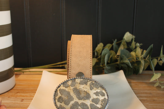 TAUPE 100% COWHIDE LEATHER INTERCHANGEABLE BELT