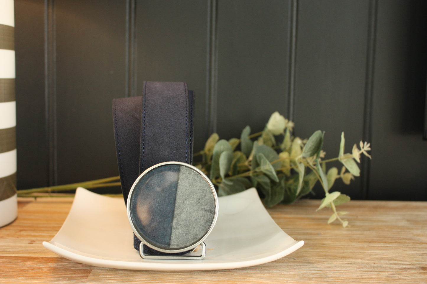 NAVY 100% COWHIDE LEATHER INTERCHANGEABLE BELT