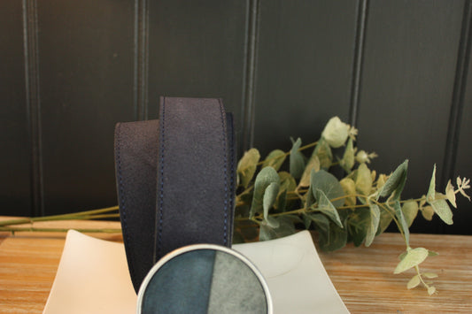 NAVY 100% COWHIDE LEATHER INTERCHANGEABLE BELT