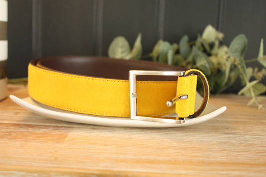 Yellow Suede Belt 35mm