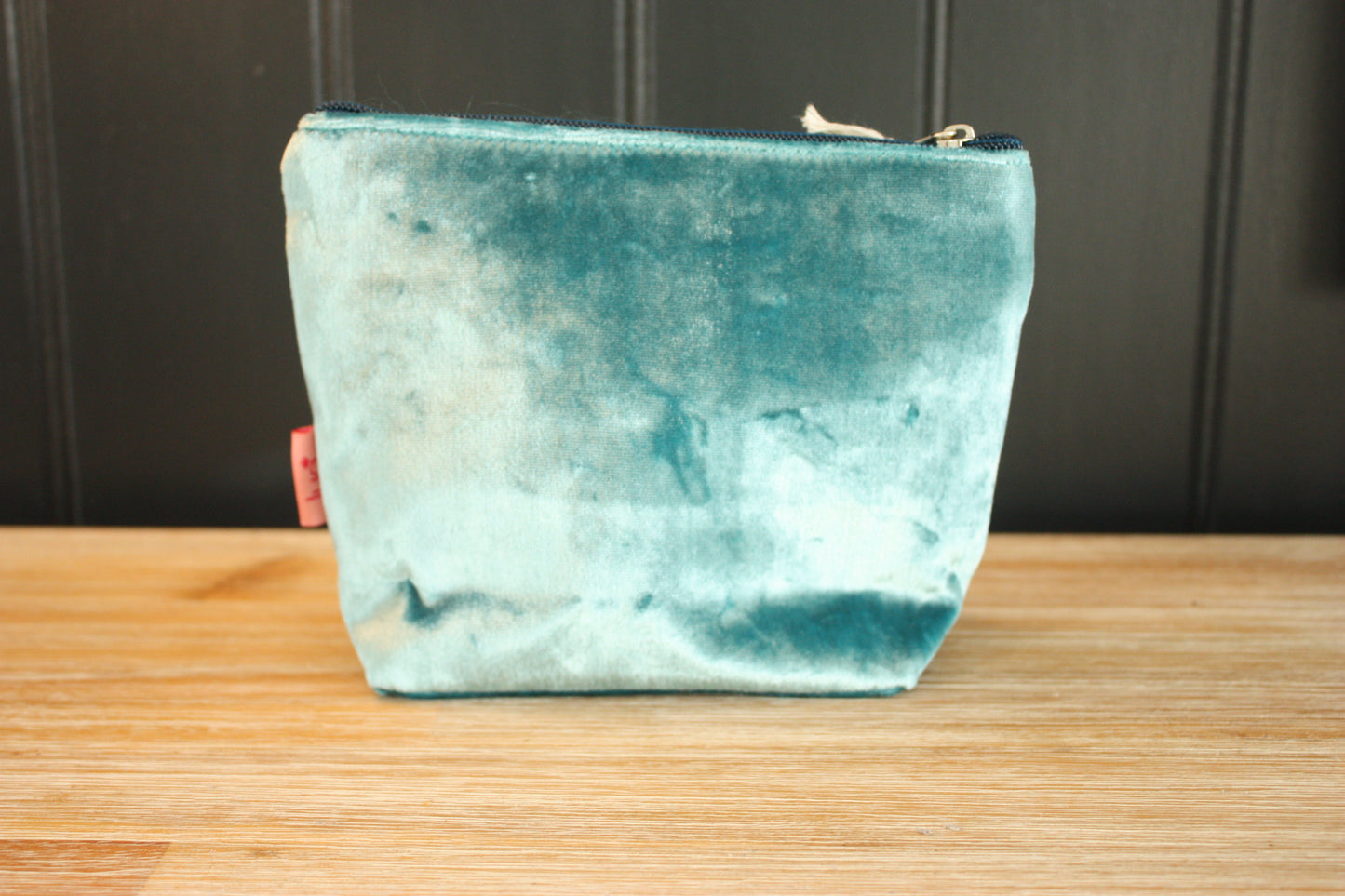 Lua Peacock Velvet Cosmetic Purse