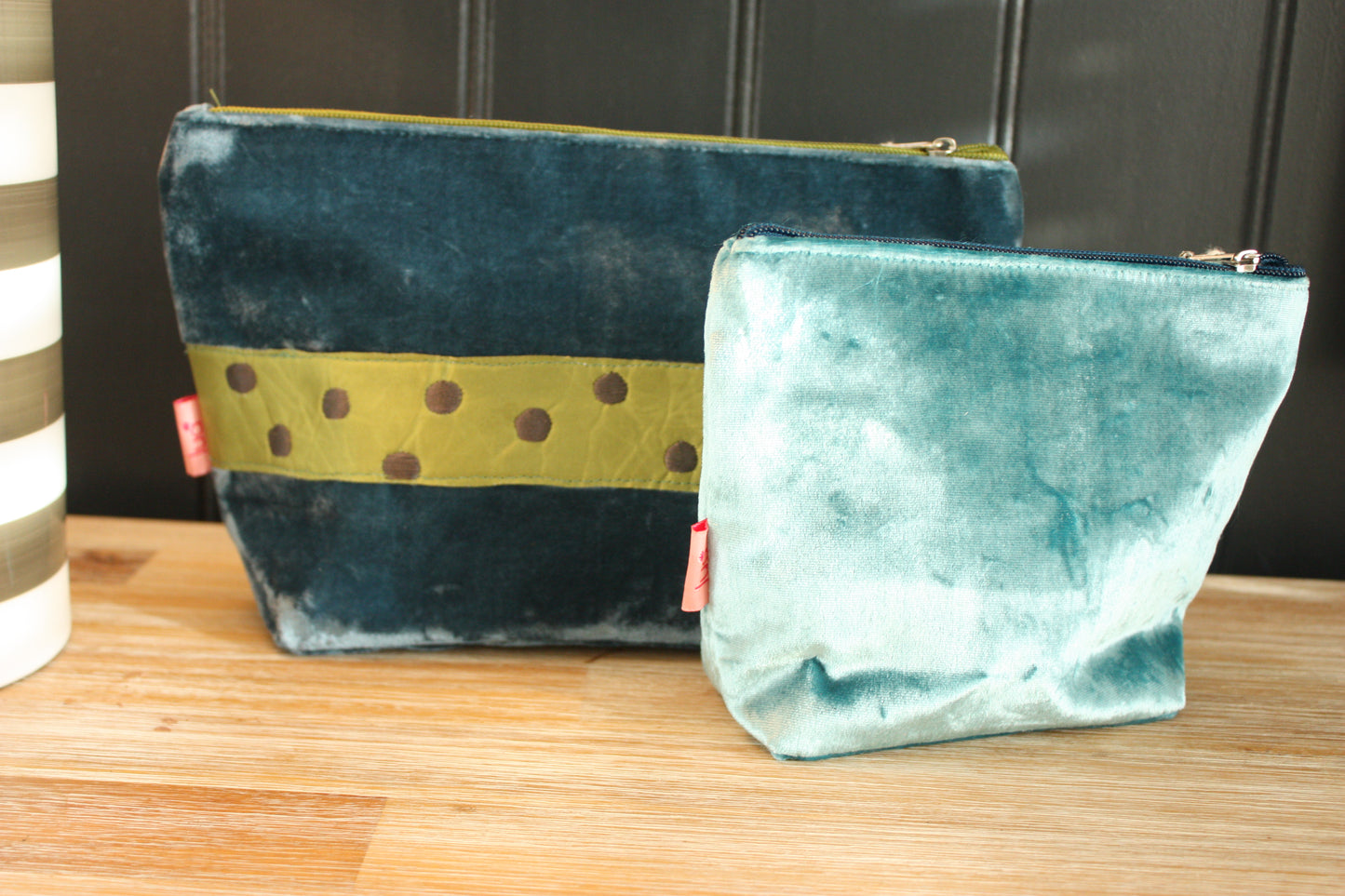 Lua Sausage Dog Velvet Large Cosmetic Bag