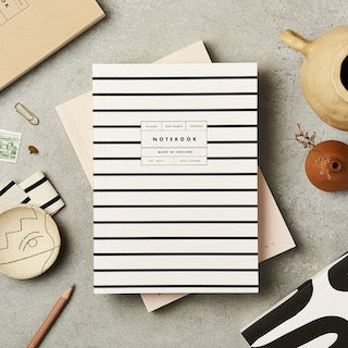 Katie Leamon Vol 21: Black & White Stripe Lay Flat Notebook