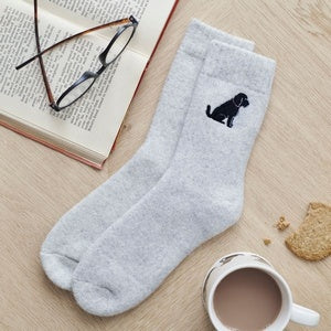 Sweet William Designs 'Black Cockapoo/Labradoodle' Dog Walking Socks